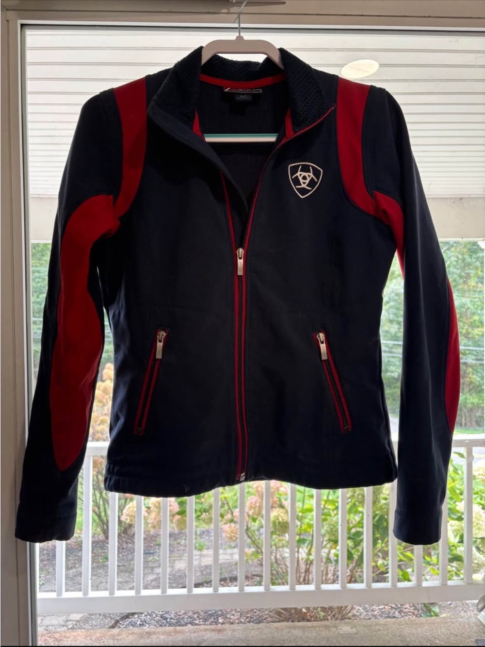 Ariat women’s Navy and Red Zip-Front Performance Jacket